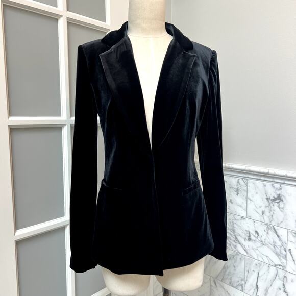 Yumi Kim Trail Blazer Velvet One-Button Jacket Women’s size Small Black - Picture 2 of 8